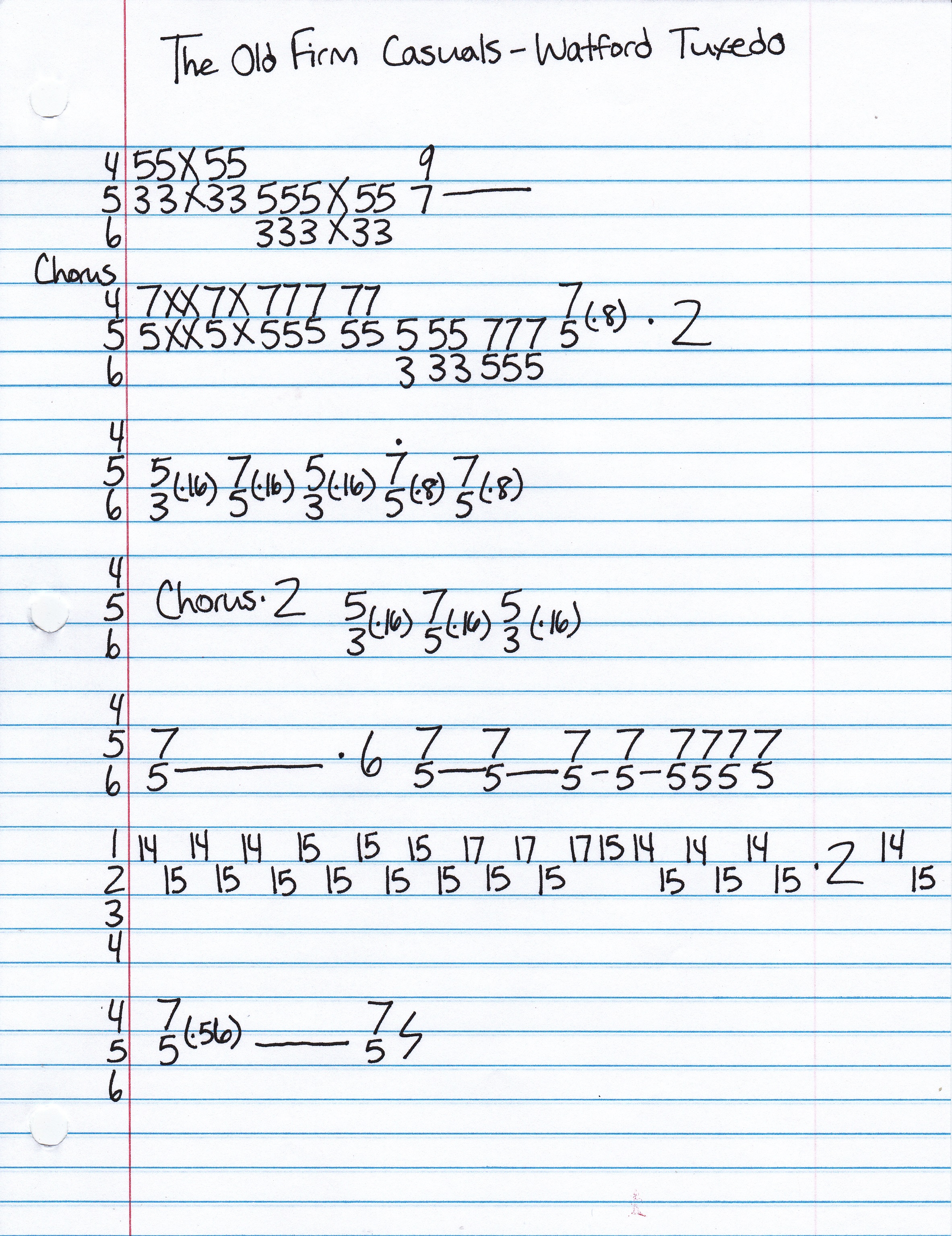 High quality guitar tab for Watford Tuxedo by Old Firm Casuals off of the album This Means War. ***Complete and accurate guitar tab!***